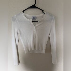 princess polly white long sleeve crop top